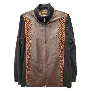 Vintage Wearable Art by Bob Mackie Leather Embroidered Jacket